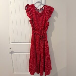 Red Polka Dot Ruffle Dress